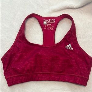 Adidas Maroon Techfit Sports Bra